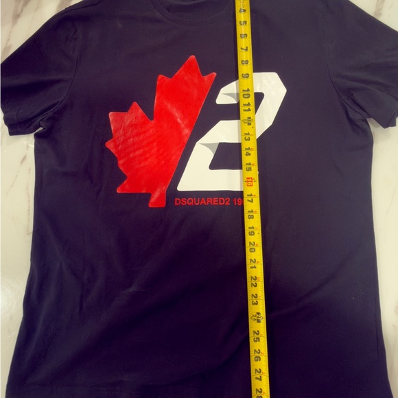 DSQUARED2 Black T-Shirt with Red Maple Leaf - Picture 3 of 6